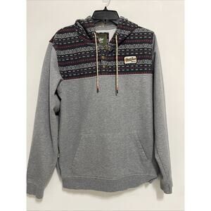 Howler Bros Hoodie Mens M Gray Aztec Shaman Fleece Lightweight Hiking Travel